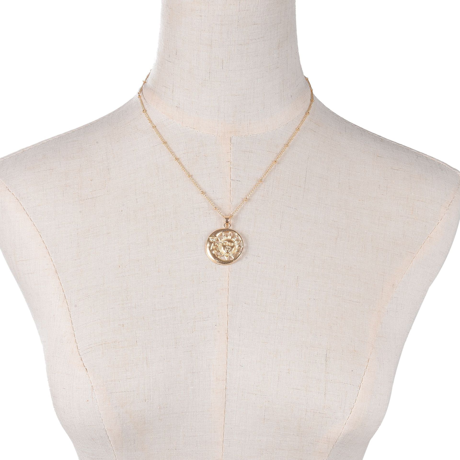 Temperament Fashion Alloy Sun Moon Necklace Women