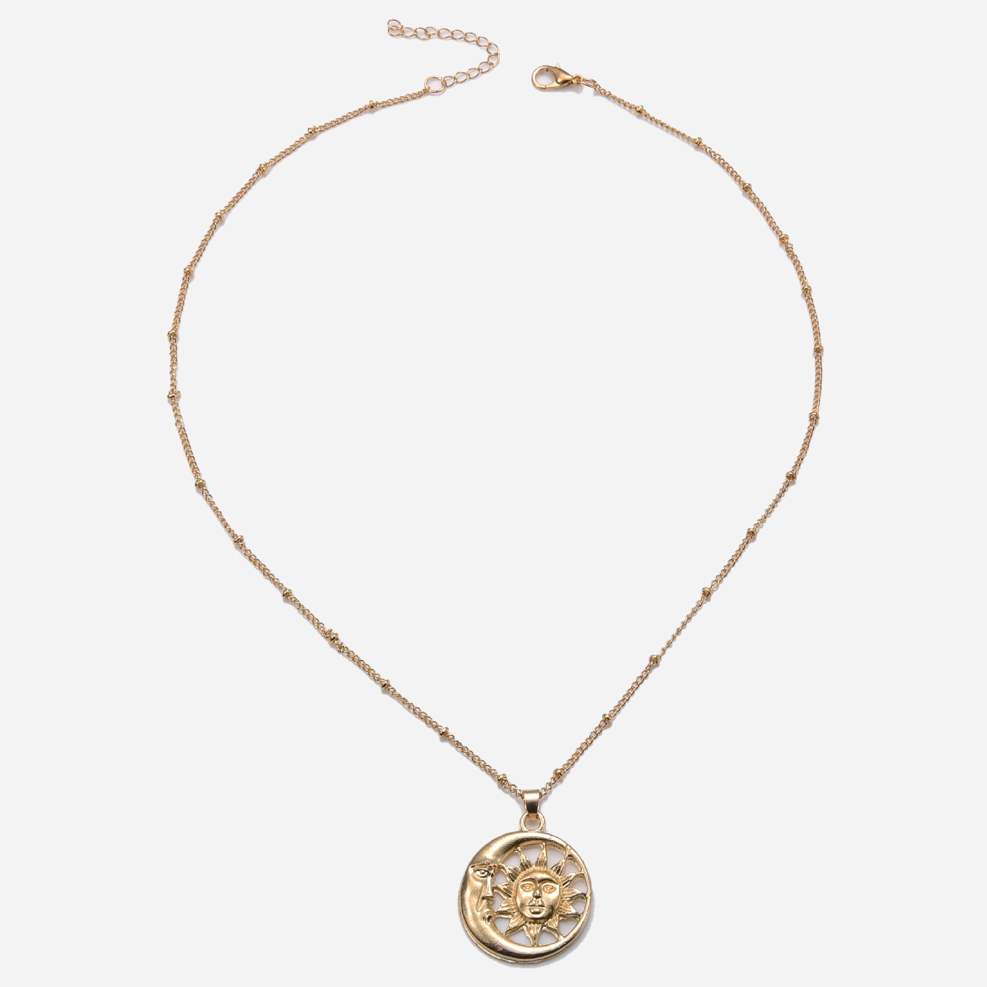Temperament Fashion Alloy Sun Moon Necklace Women