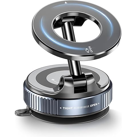 Magnetic Car Phone Holder 2025 – Vacuum Suction Mount 360° Adjustable for iPhone & Android