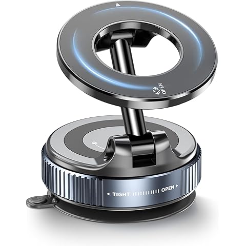 Magnetic Car Phone Holder 2025 – Vacuum Suction Mount 360° Adjustable for iPhone & Android