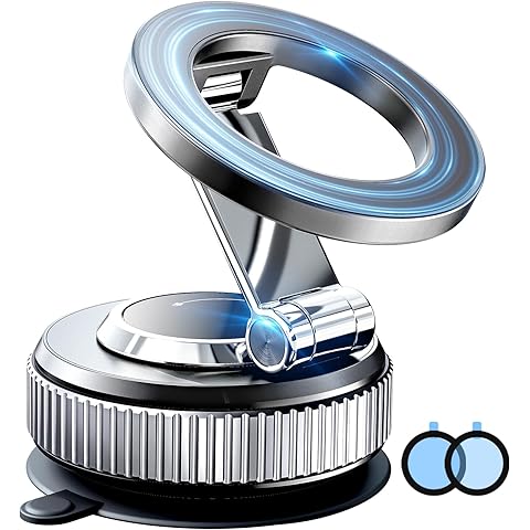 Magnetic Car Phone Holder 2025 – Vacuum Suction Mount 360° Adjustable for iPhone & Android