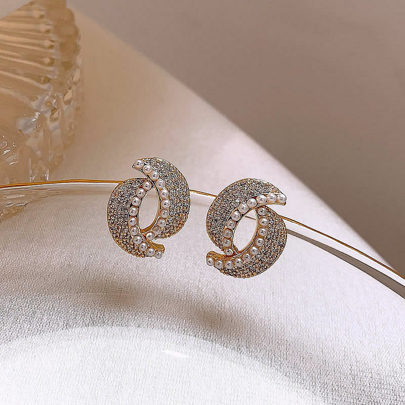 Full-jeweled Stud Earrings Women
