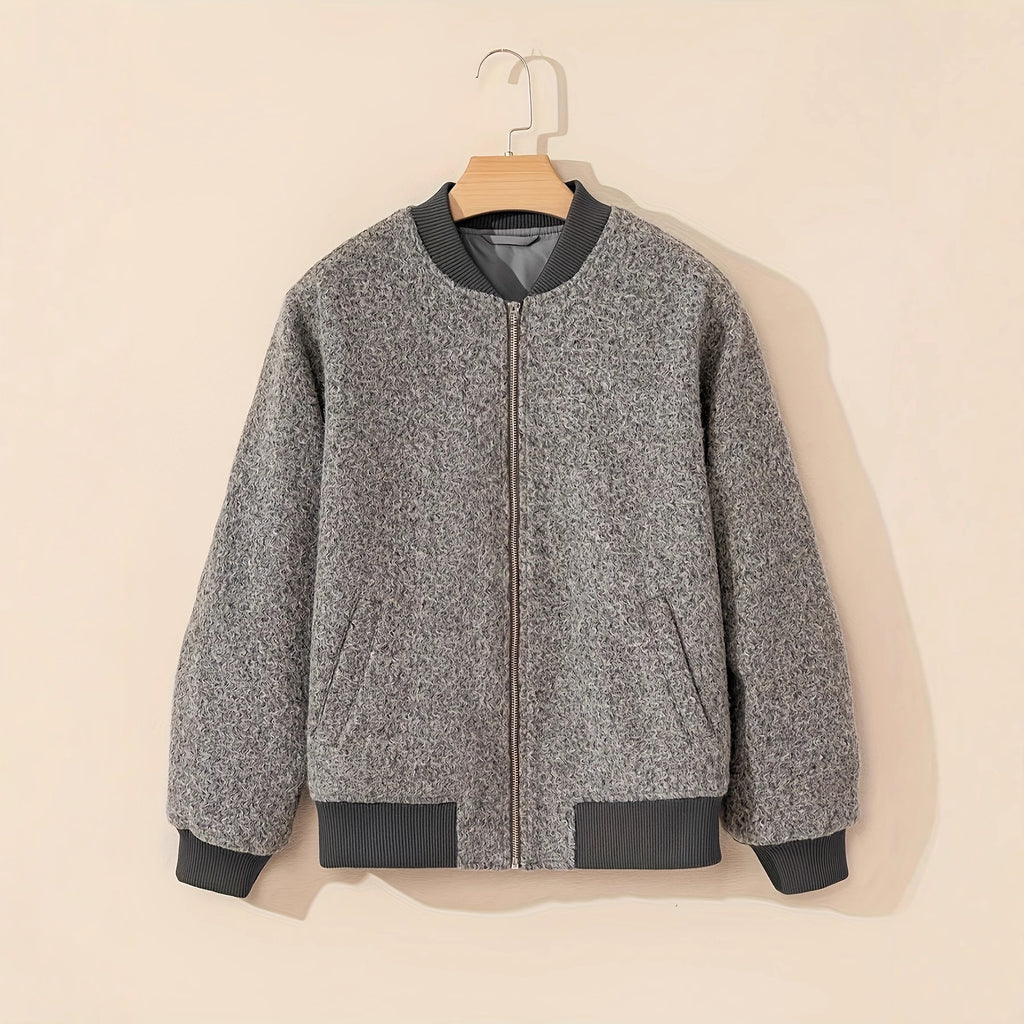New Autumn And Winter Zipper Jacket Loose-fitting Short Coat